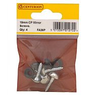 19mm X 8 Chrome Plated Dome Mirror Screws 4 Pack