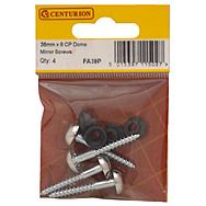 35mm x 8 Chrome Plated Dome Mirror Screws  (Pack of 4)