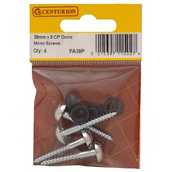 35mm x 8 Chrome Plated Dome Mirror Screws  (Pack of 4)