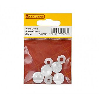 White Plastic Dome Screw Cover (Pack of 4)