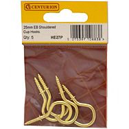 Centurion HE27P EB Shouldered Cup Hooks 25mm Pack Of 5