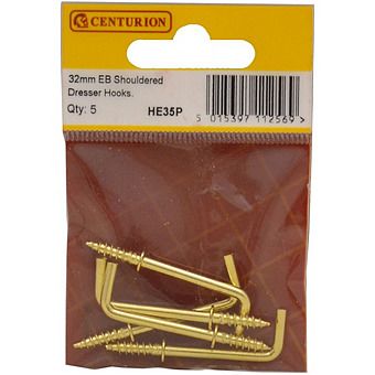 Centurion HE35P EB Shouldered Dresser Hooks 32mm Pack Of 5