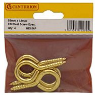 Centurion HE154P EB Steel Screw Eyes 55mm x 12mm Pack Of 4