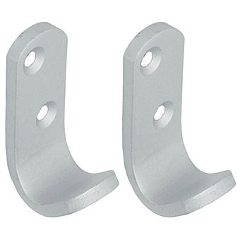 Centurion HE05P Silver Aluminium Wardrobe Hooks (2PK)