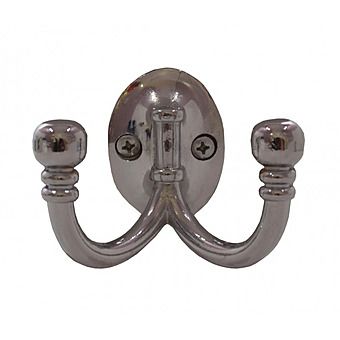 Polished Chrome Effect Ball End Double Robe Hook