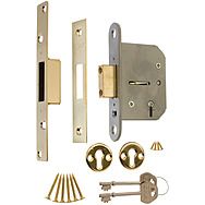 ERA Viscount 5 Lever Deadlock Door Lock Brass 2.5"