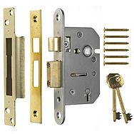 ERA Viscount 5 Lever Mortice Sashlock Door Lock Brass 3"