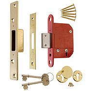 ERA 3" Brass High Security British Standard 5 Lever Mortice Deadlock Door Lock