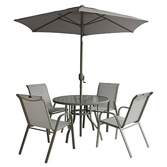 Pagoda Capri 4 Seat Dining Set With Parasol