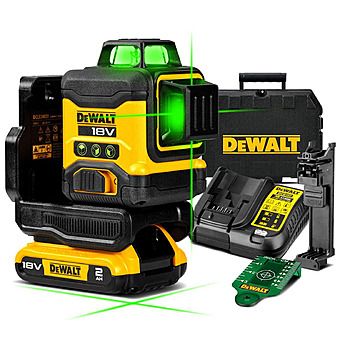 DeWalt DCLE34031D1 18V XR Compact 3x360° Green Laser & 2.0Ah Battery