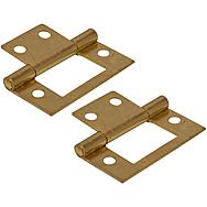 Centurion CH28P 1 1/2" Brass Plated Flush Hinges Pair