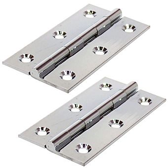 Centurion 76 x 41 x 2mm Polished Chrome Solid Drawn Butt Hinges