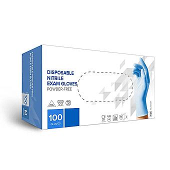 Picture of Disposable Nitrile Exam Gloves 100 Pack