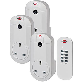 Brennenstuhl Wireless Remote Controlled Sockets 3 Pack