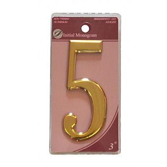 3" Gold Effect Self Adhesive Door Number 5