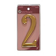 3" Gold Effect Self Adhesive  Door Number 2