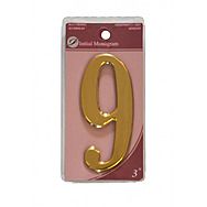 3" Gold Effect Self Adhesive Door Number 9