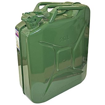 Faithfull 20L Green Metal Jerry Can For Petrol, Diesel & Oil