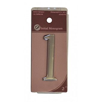 2" Silver Effect Self Adhesive  Door Number 1