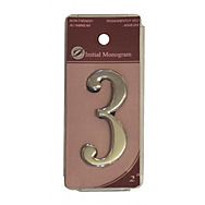 2" Silver Effect Self Adhesive Door Number 3