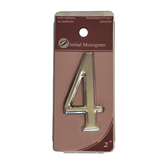 2" Silver Effect Self Adhesive Door Number 4