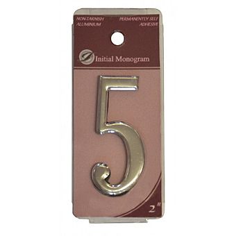 2" Silver Effect Self Adhesive Door Number 5