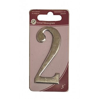 3" Silver Effect Self Adhesive  Door Number 2