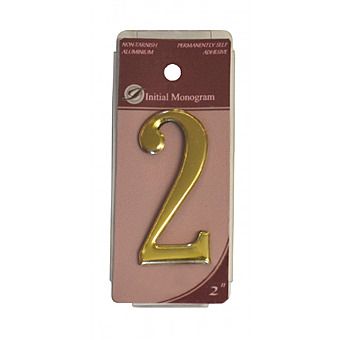 2" Gold Effect Self Adhesive  Door Number 2