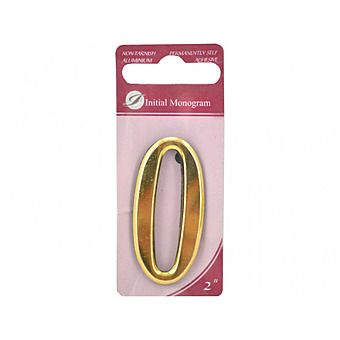 2" Gold Effect Self Adhesive Door Number 0