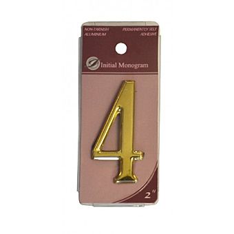 2" Gold Effect Self Adhesive Door Number 4