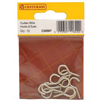 22mm x 2mm Curtain Wire Hooks & Eyes (Pack of 10)