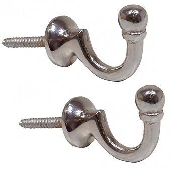 Centurion CW111P 30mm Chrome Plated Ball End Tassel Hooks Pack of 2