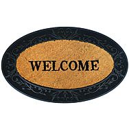 Welcome Oval Pin & Coir Door Mat 75 x 45cm