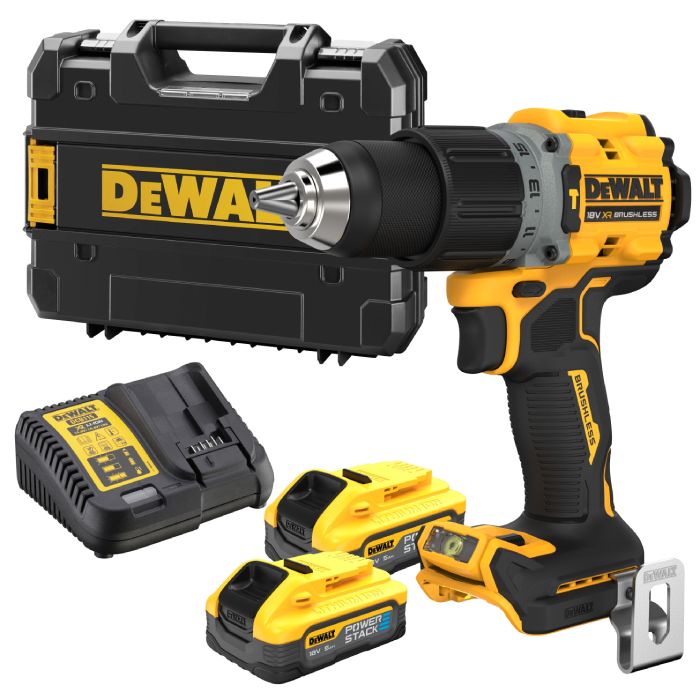 DeWalt DCD805H2T 18V XR Combi Drill 2 x 5.0Ah PowerStack Batteries
