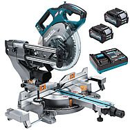 Makita LS002GD202 40Vmax XGT 216mm Sliding Compound Mitre Saw 2 x 2.5Ah Batteries