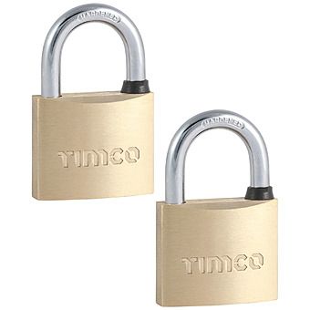 Timco 2 Pack of 40mm Bass Padlocks