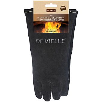 De Vielle Leather Heat Resistant Stove Gloves