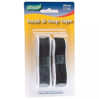 Ultratape Hook & Loop Self Adhesive Tape 20mm x 1m