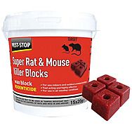 Pest-Stop Super Rat & Mouse Killer Blocks Rodenticide 15x20g