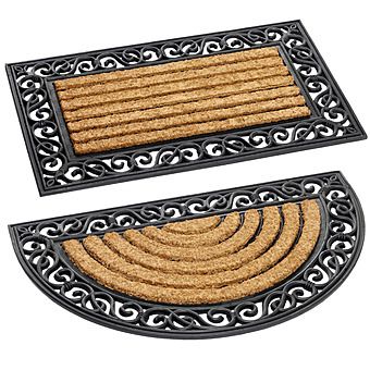 Picture of Viking Wrought Iron Effect Rubber & Coir Door Mat 75 x 45cm