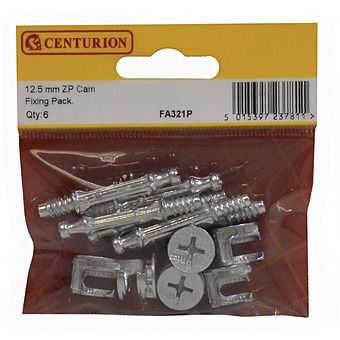 12.5mm ZP Universal Cam Furniture Fixing Pack  (Pack of 6)