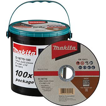 Makita 100pk 125mm Angle Grinder Metal Cutting Discs 1.2mm