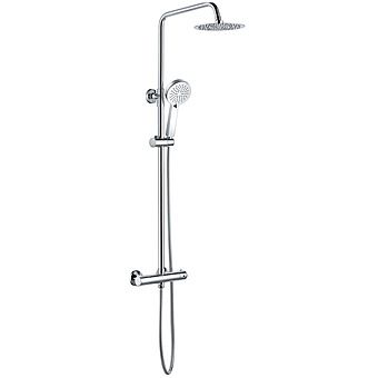 Vela Thermostatic Bar Mixer With Riser And Overhead Kit