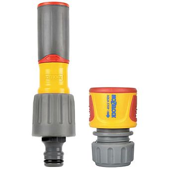 Hozelock 3-in-1 Spray Nozzle & Aquastop Hose Connector