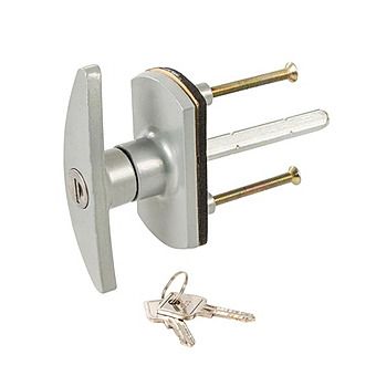 Silverline Garage Door Locking Handle | Diamond Pattern Spindle