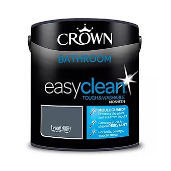 Crown Bathroom Easy Clean Pure Brilliant White Mid-Sheen Breatheasy 2.5L