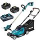 Makita Cordless 18V LXT Lawnmower &amp; Strimmer Kit - 2 x 5.0Ah Batteries