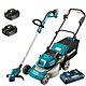 Makita Cordless 18V Lawnmower &amp; Strimmer Pack 2 x 5.0Ah Batteries