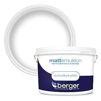 Berger Matt Emulsion Pure Brilliant White Paint 10L