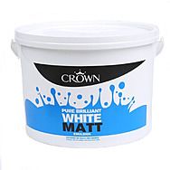 Crown Pure Brilliant White Matt Emulsion Paint 7.5L